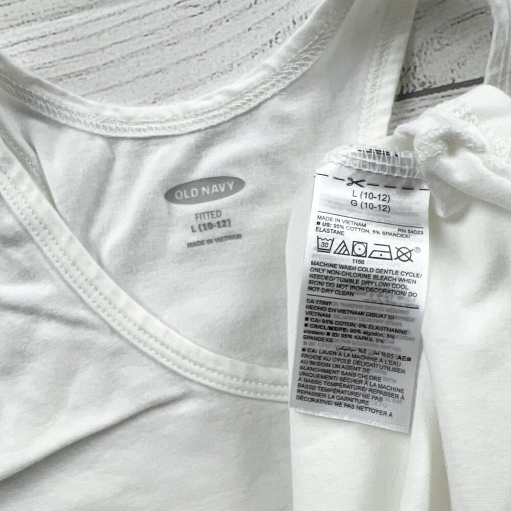 Old Navy Girls White Rainbow Heart Sleeveless Tank Top Fitted 10-12 - Picture 2 of 3